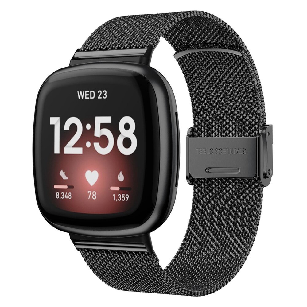 Fitbit Versa 3/Sense Armband Mesh Zwart