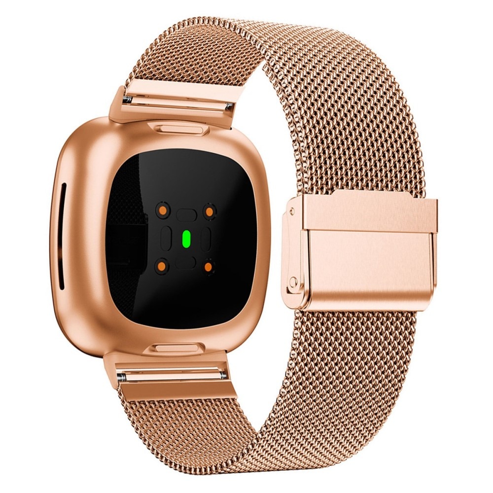 Fitbit Versa 3/Sense Armband Mesh Rosé goud