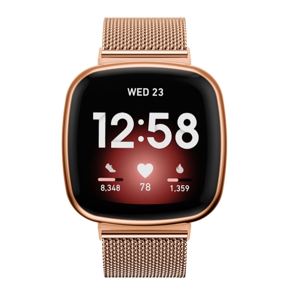 Fitbit Versa 3/Sense Armband Mesh Rosé goud