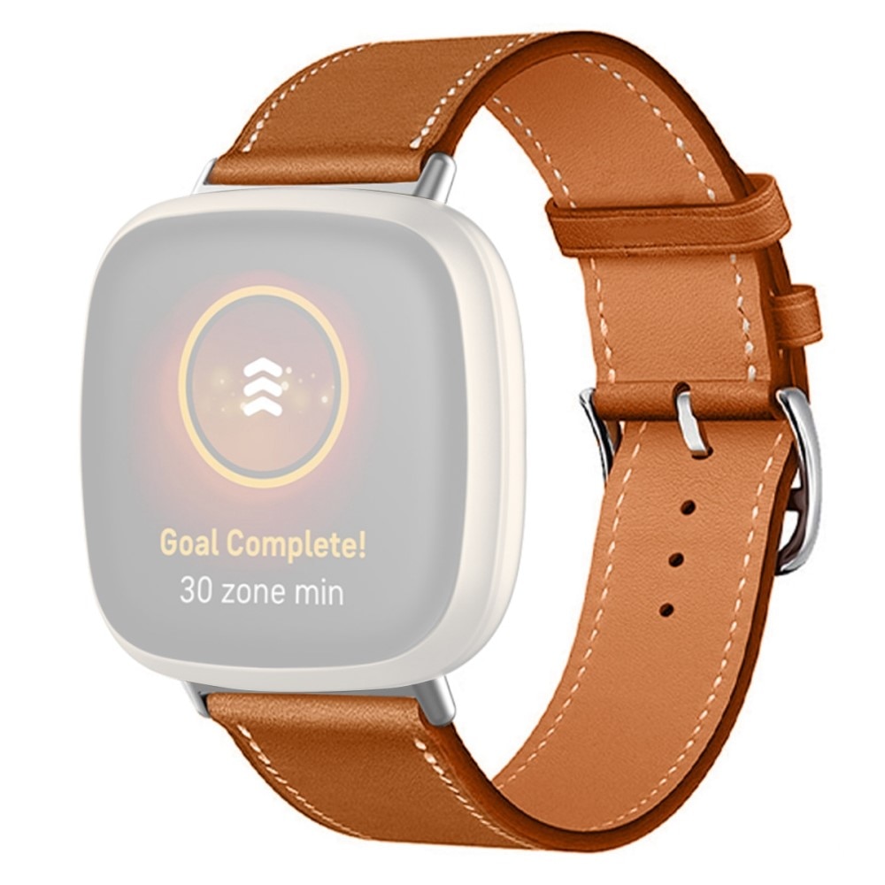 Fitbit Sense 2 Leren bandje Bruin