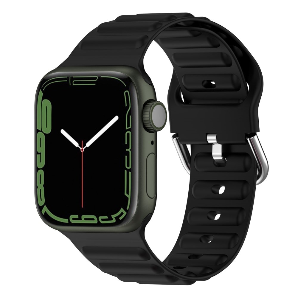 Apple Watch 42/44/45mm Resistant Siliconen bandje Zwart