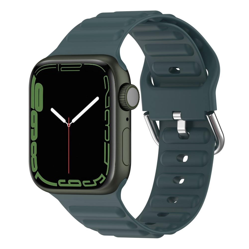 Apple Watch 45mm Series 7 Resistant Siliconen bandje donkergroen