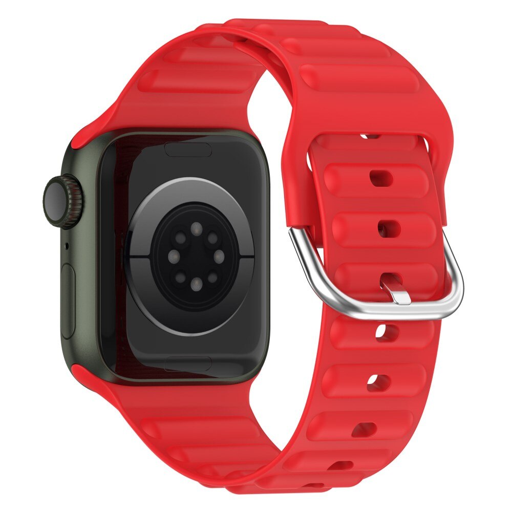 Apple Watch 44mm Resistant Siliconen bandje rood