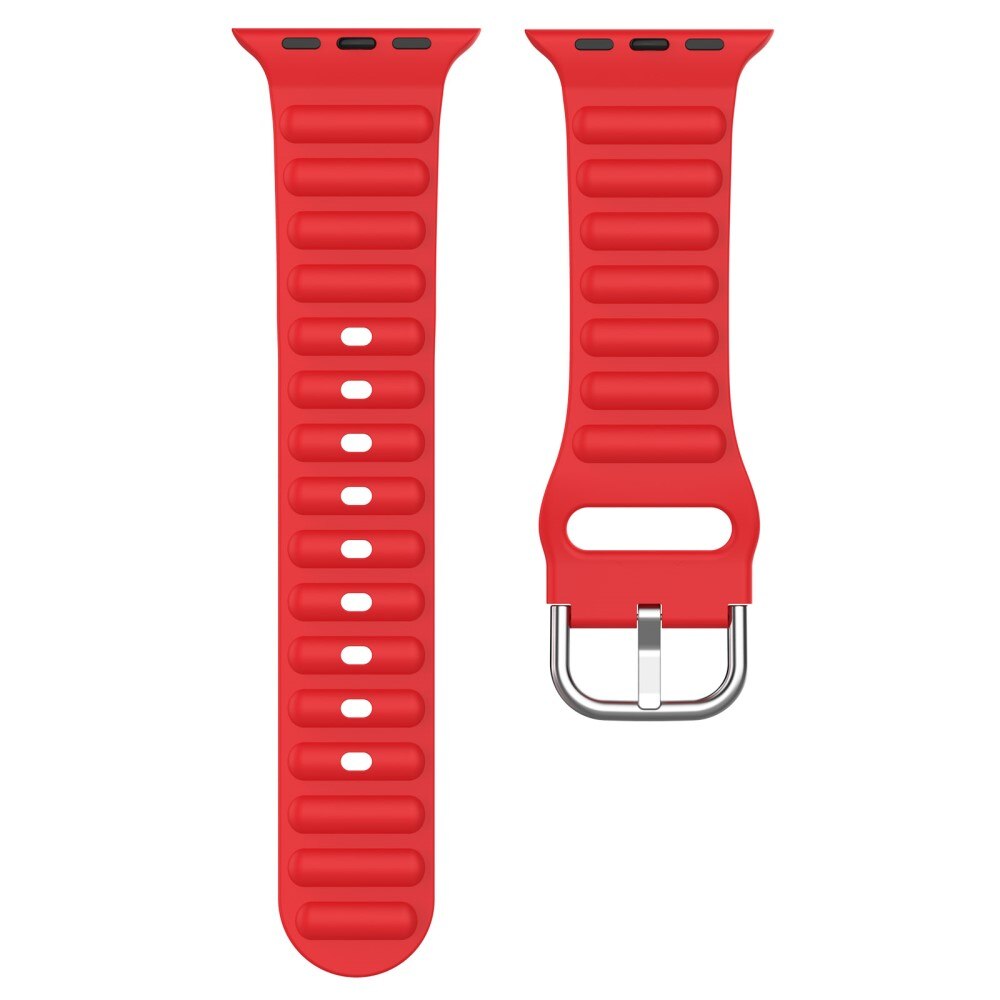 Apple Watch 44mm Resistant Siliconen bandje rood
