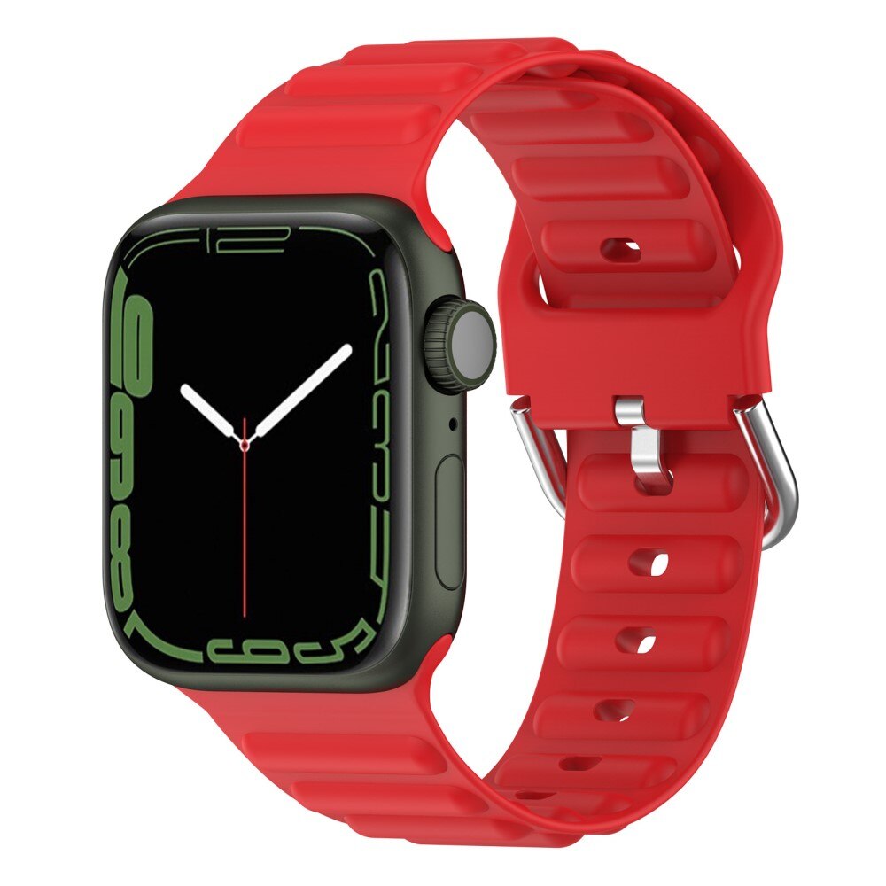 Apple Watch 45mm Series 8 Resistant Siliconen bandje Rood