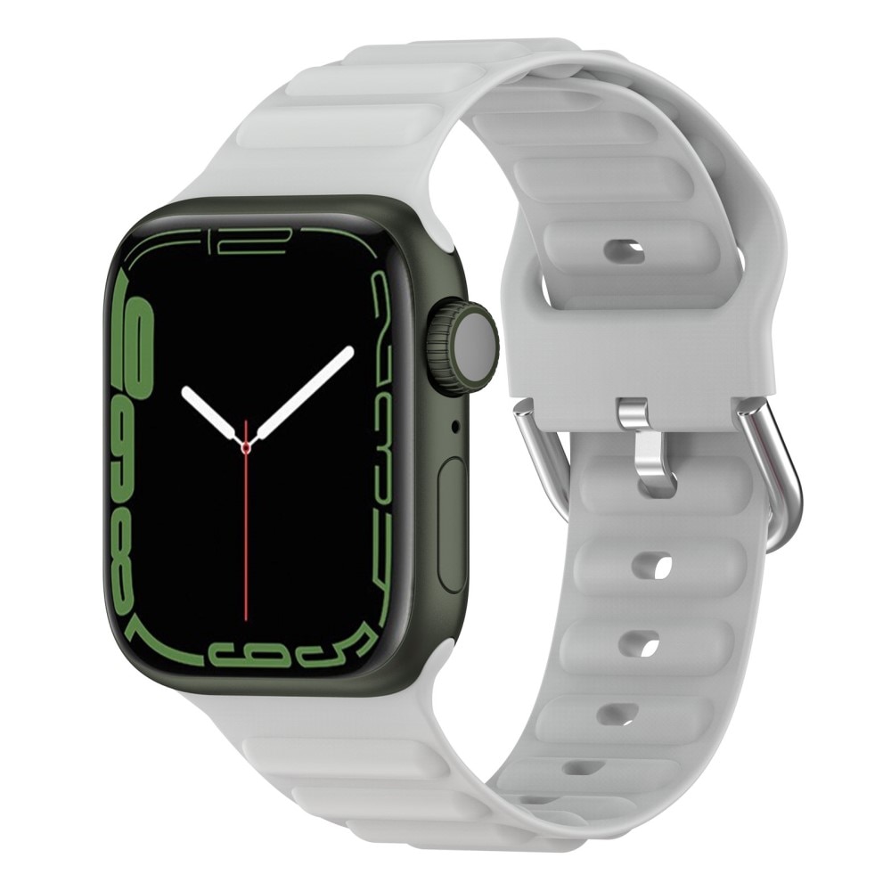 Apple Watch 45mm Series 7 Resistant Siliconen bandje grijs