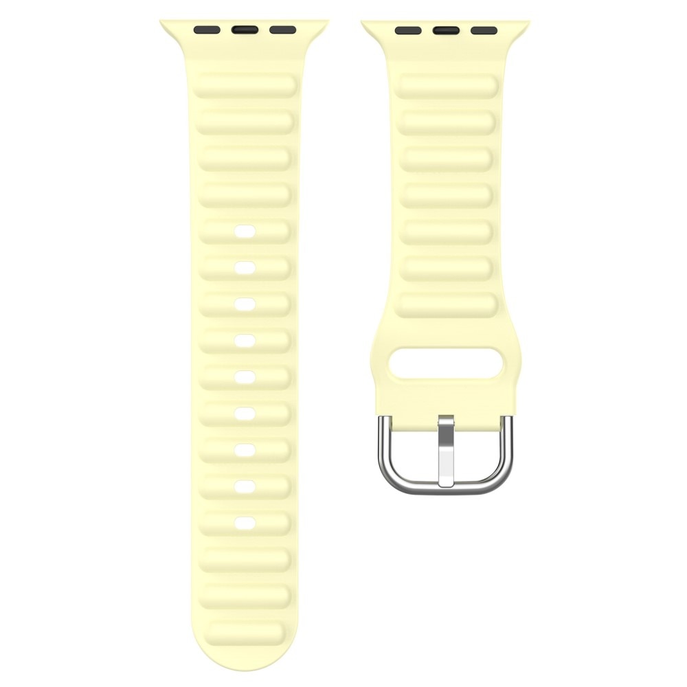 Apple Watch 41mm Series 9 Resistant Siliconen bandje geel