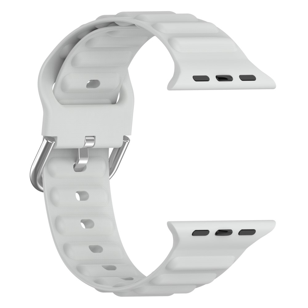 Apple Watch 41mm Series 9 Resistant Siliconen bandje grijs