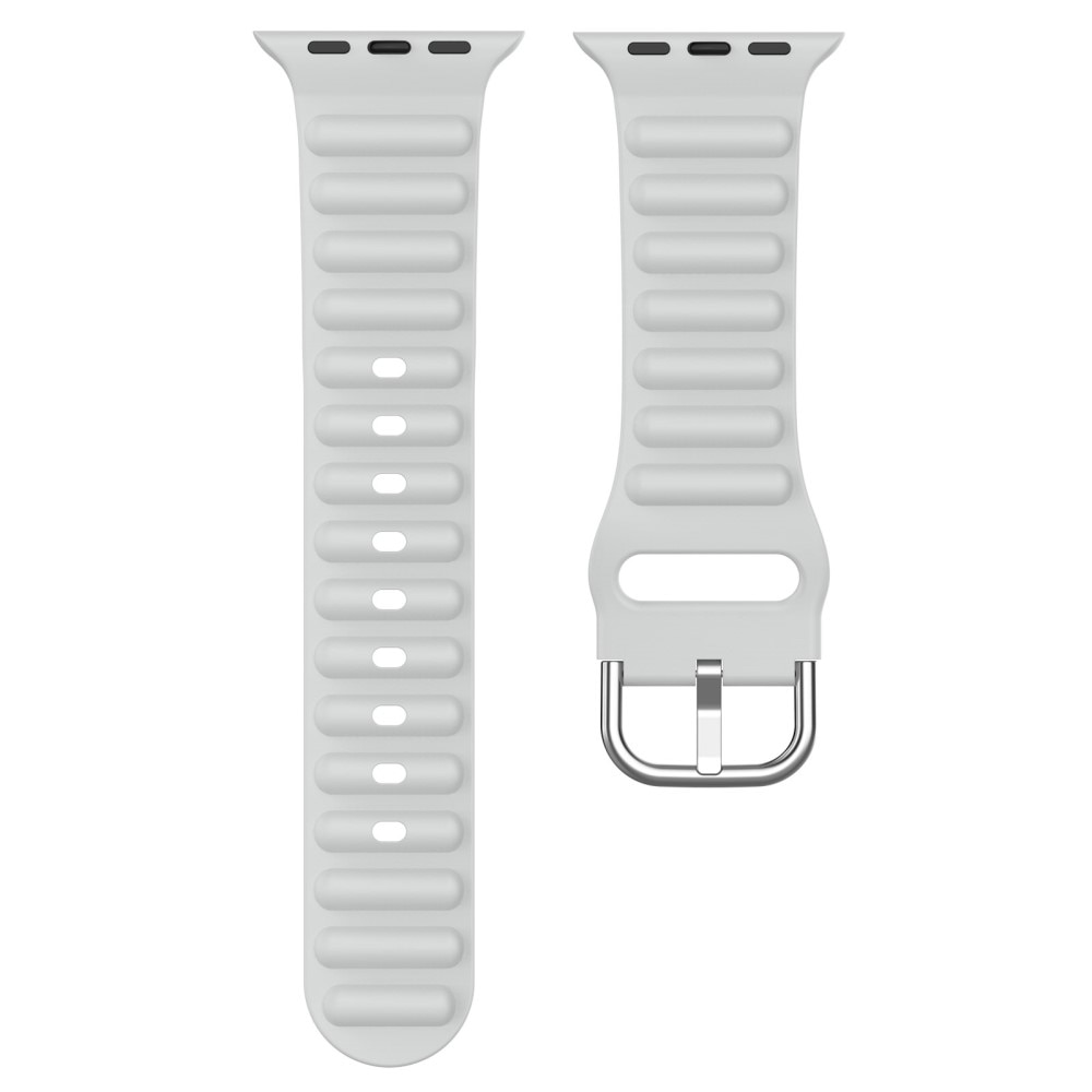 Apple Watch 41mm Series 9 Resistant Siliconen bandje grijs