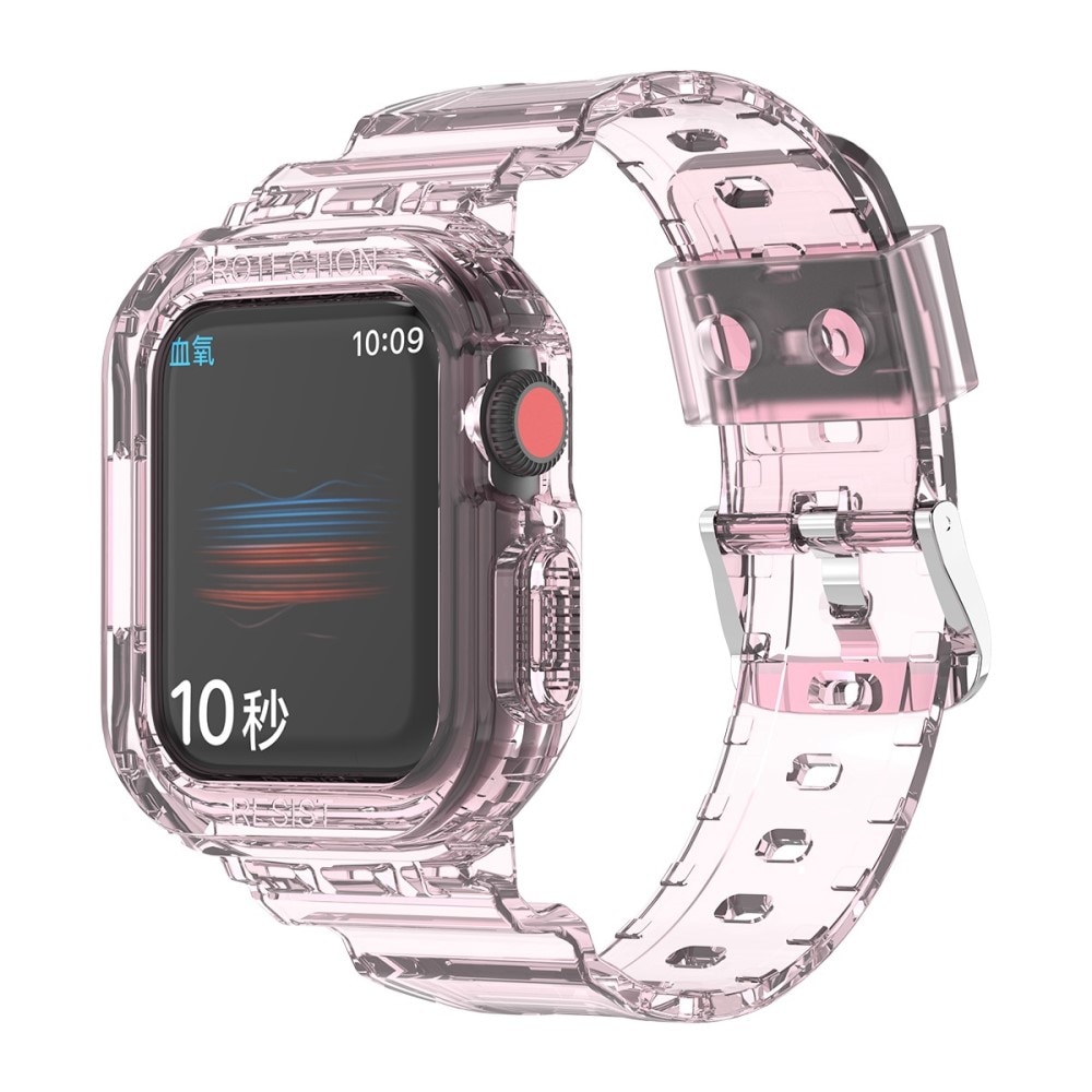 Apple Watch 45mm Series 8 Crystal Case+Armband Roze