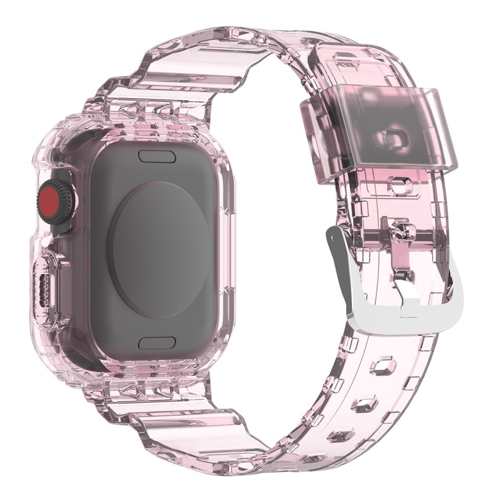 Apple Watch 45mm Series 8 Crystal Case+Armband Roze