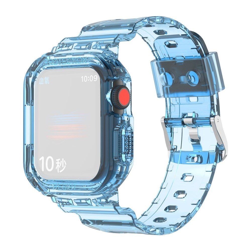 Apple Watch 45mm Series 7 Crystal Case + Armband blauw