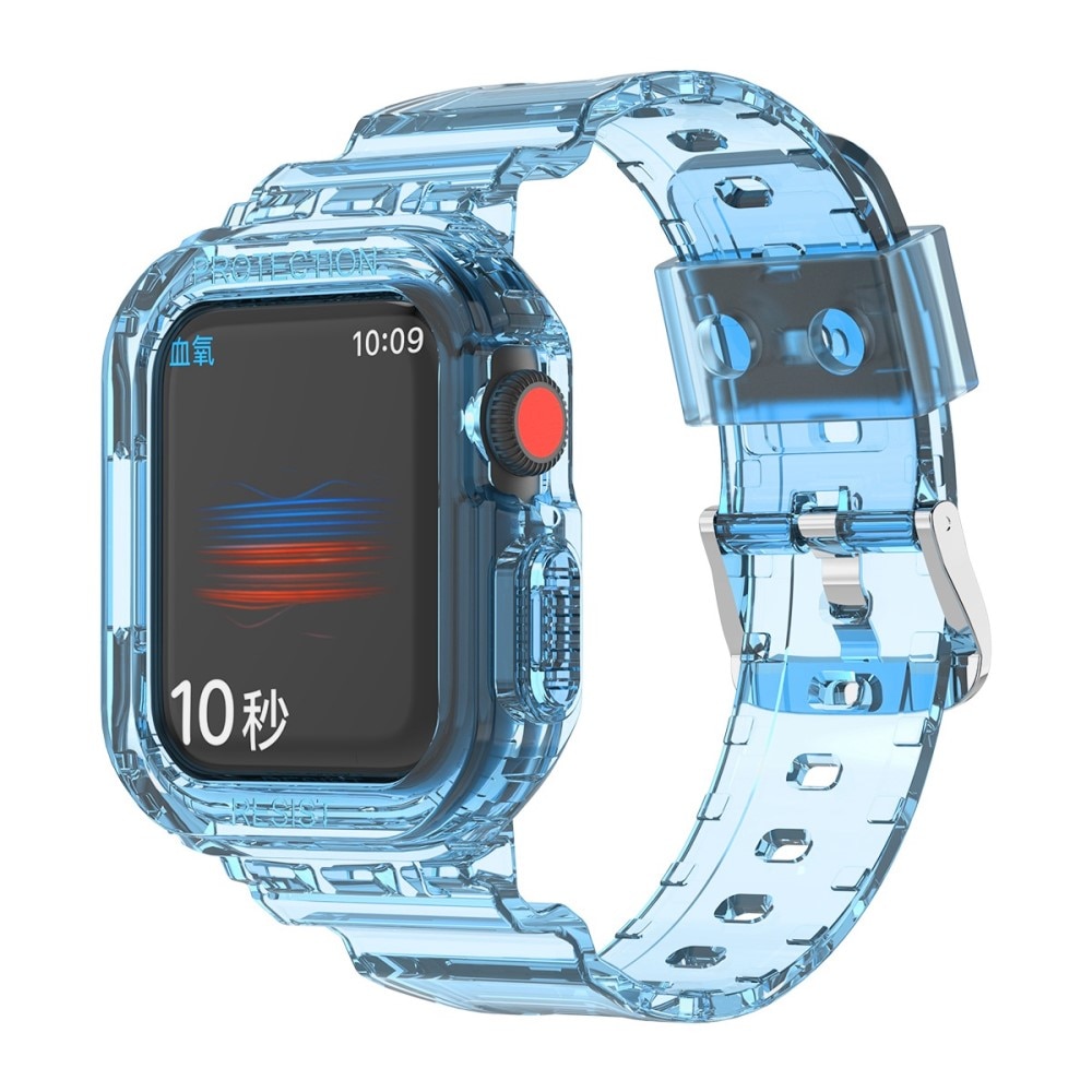 Apple Watch 45mm Series 7 Crystal Case + Armband blauw