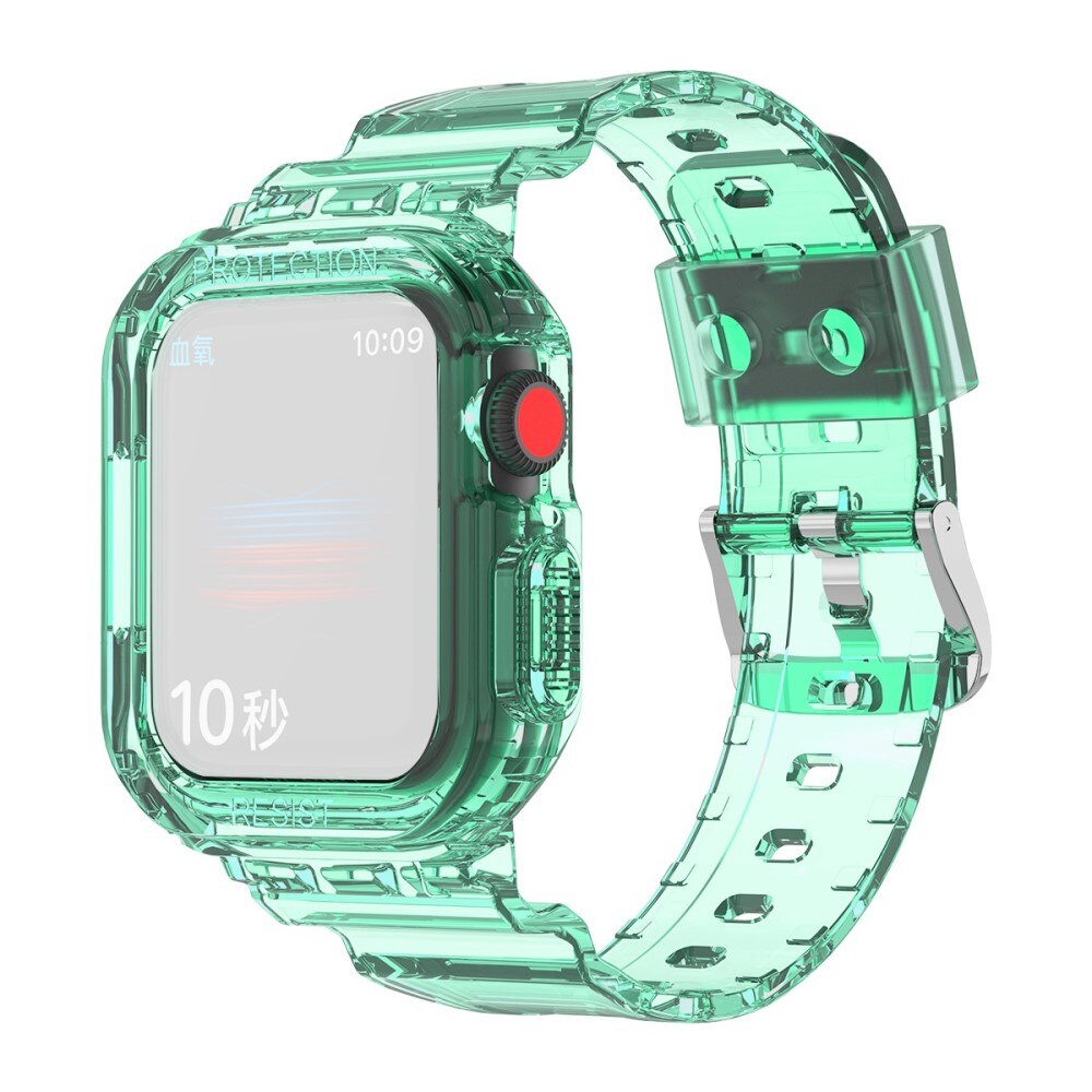 Apple Watch 45mm Series 7 Crystal Case + Armband groen
