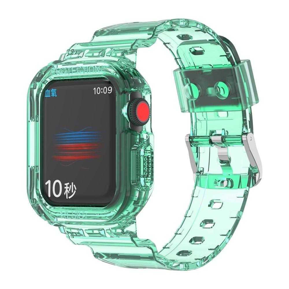 Apple Watch 45mm Series 7 Crystal Case + Armband groen