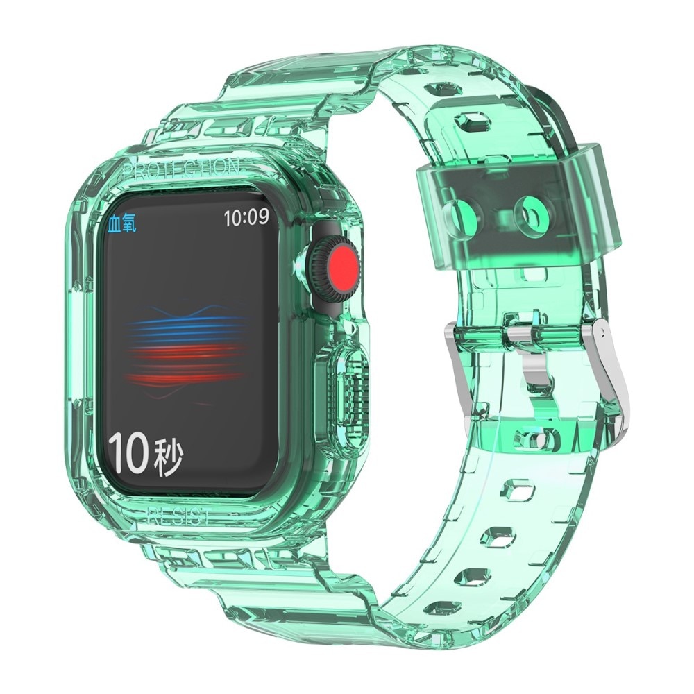 Apple Watch 45mm Series 9 Crystal Case + Armband groen