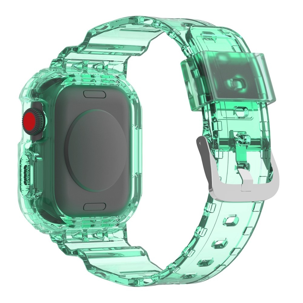 Apple Watch 45mm Series 7 Crystal Case + Armband groen