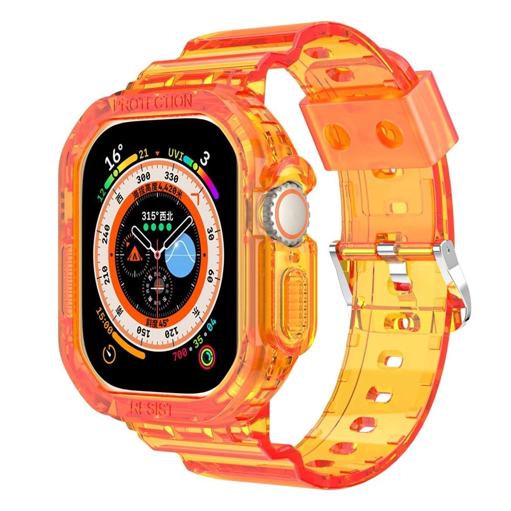 Apple Watch Ultra 49mm Crystal Case+Armband Oranje