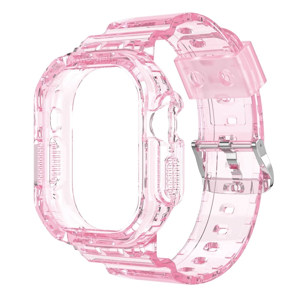 Apple Watch Ultra 49mm Crystal Case+Armband Roze