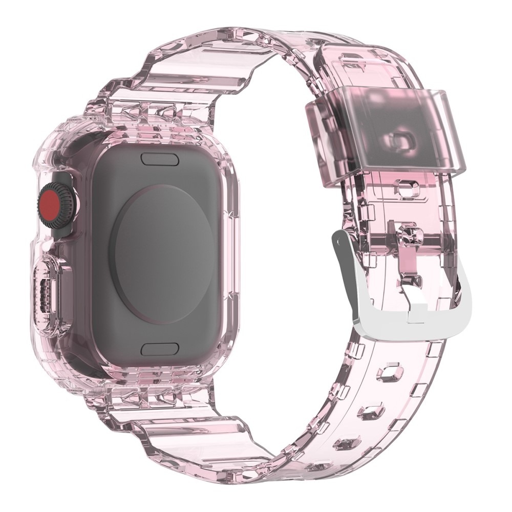 Apple Watch 41mm Series 9 Crystal Case + Armband roze