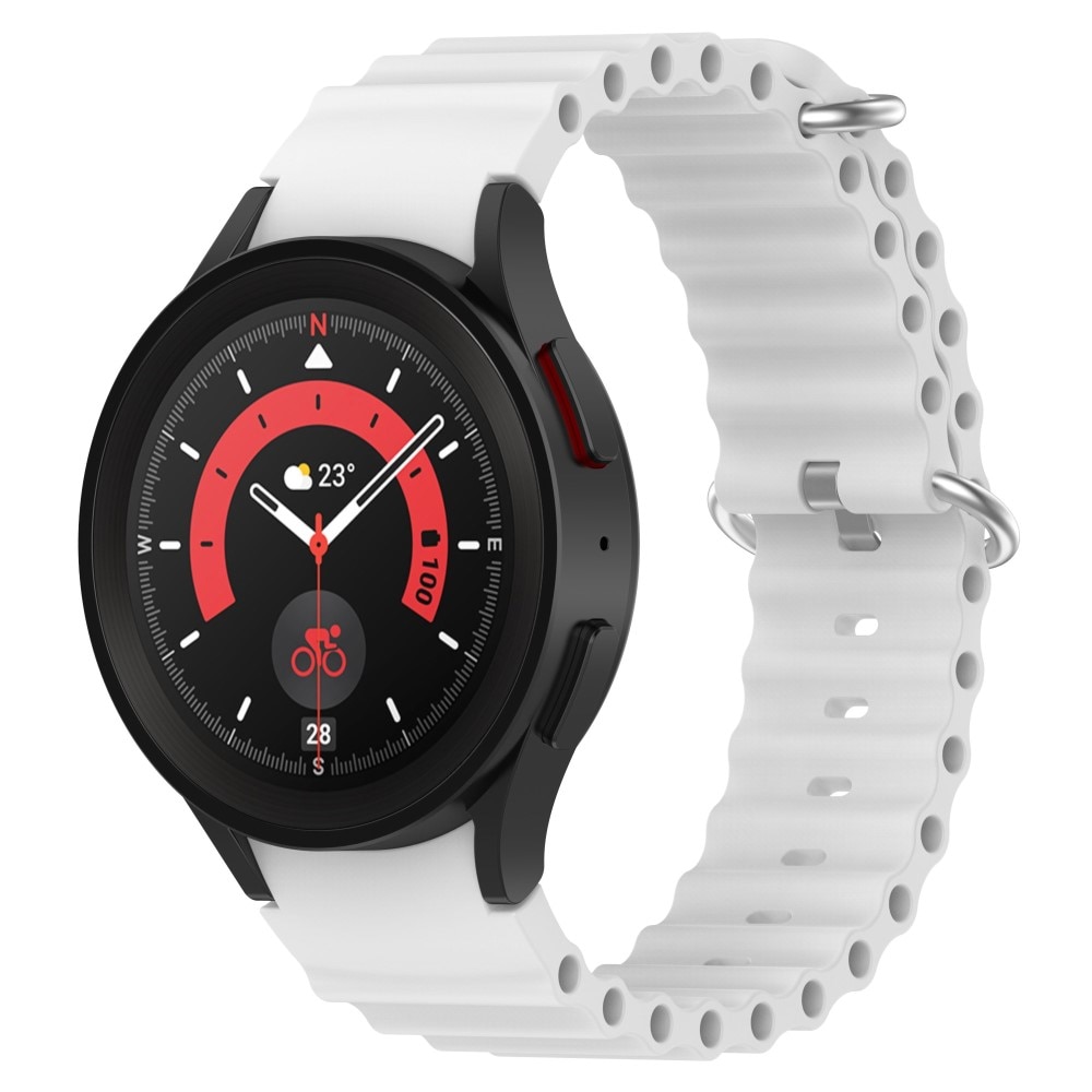 Samsung Galaxy Watch 5 Pro Full Fit Resistant Siliconen bandje wit