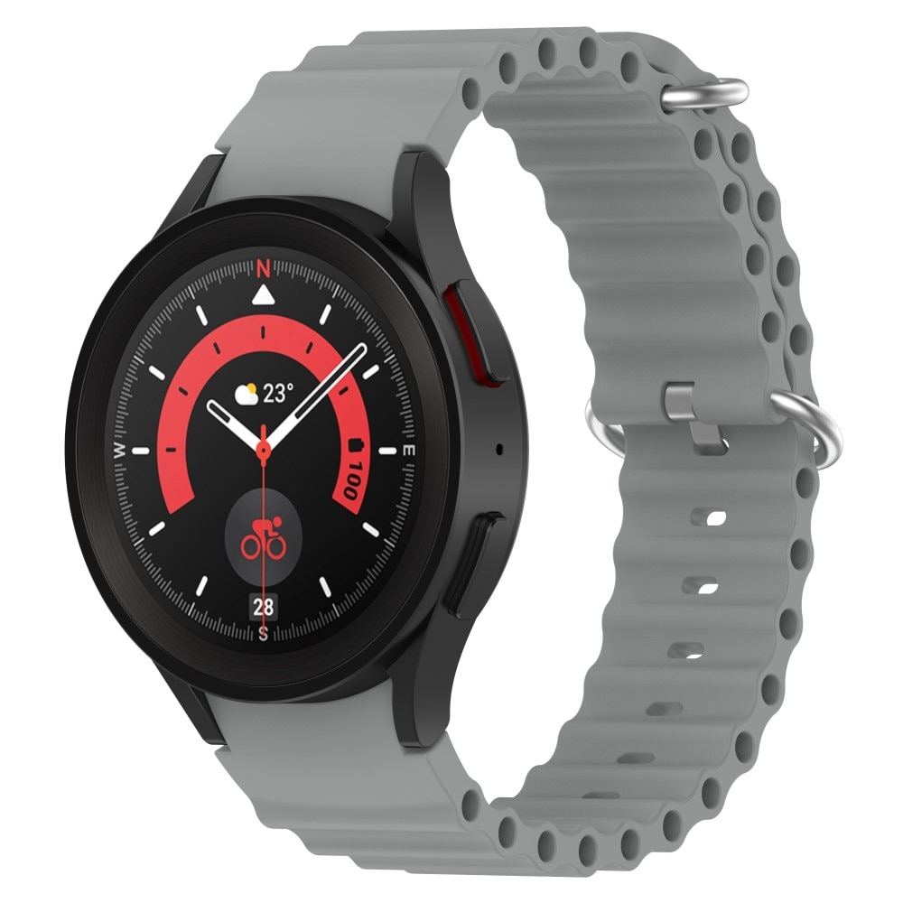 Samsung Galaxy Watch 4 44mm Full Fit Resistant Siliconen bandje, grijs