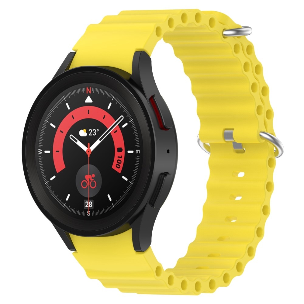 Samsung Galaxy Watch 5 Pro Full Fit Resistant Siliconen bandje geel