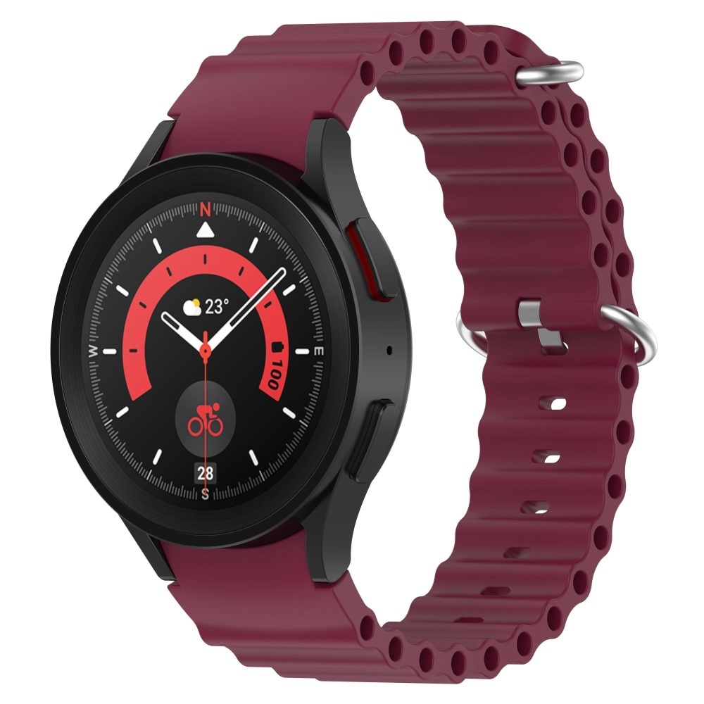 Samsung Galaxy Watch 4 Classic 42mm Full Fit Resistant Siliconen bandje, bordeaux