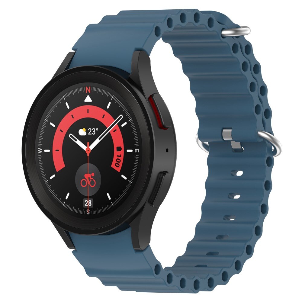 Samsung Galaxy Watch 5 44mm Full Fit Resistant Siliconen bandje, blauw