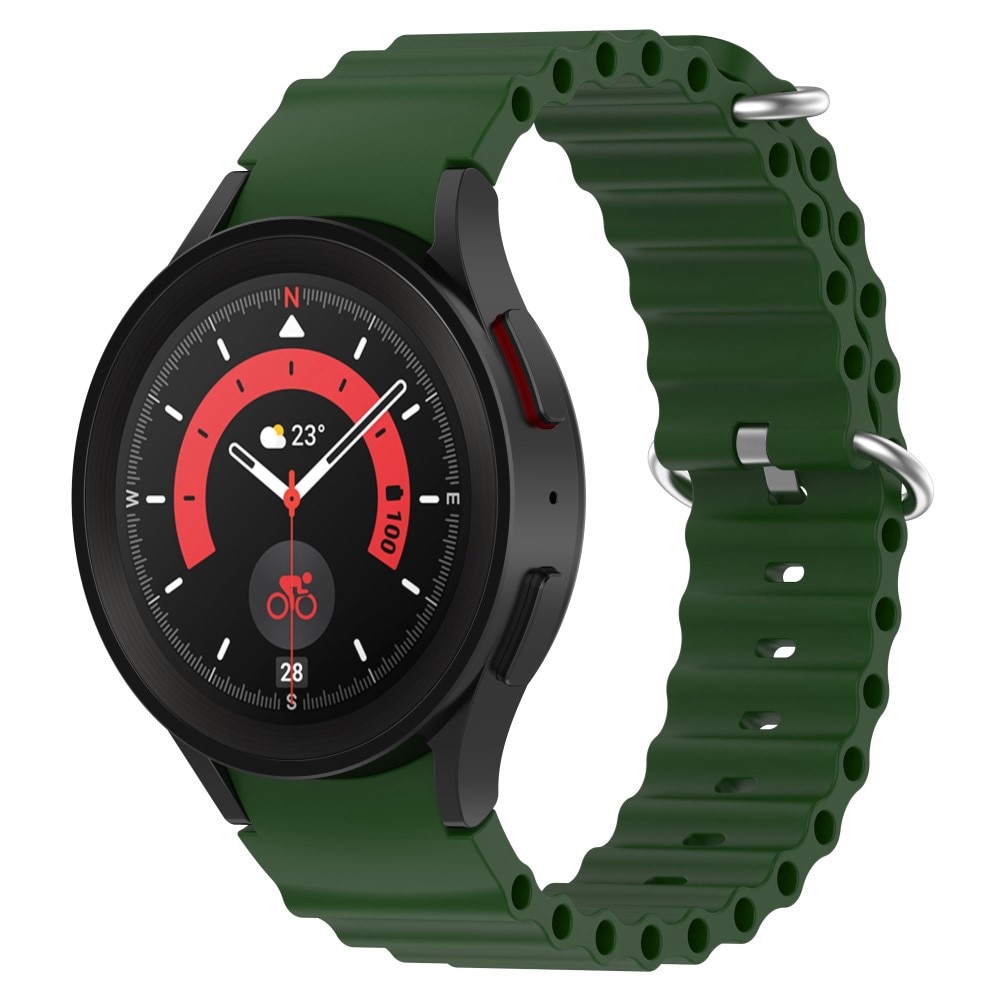 Samsung Galaxy Watch 5 40mm Full Fit Resistant Siliconen bandje donkergroen