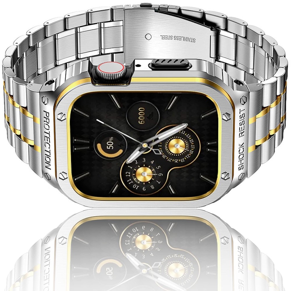 Apple Watch SE 44mm Full Metal Armband zilver/goud