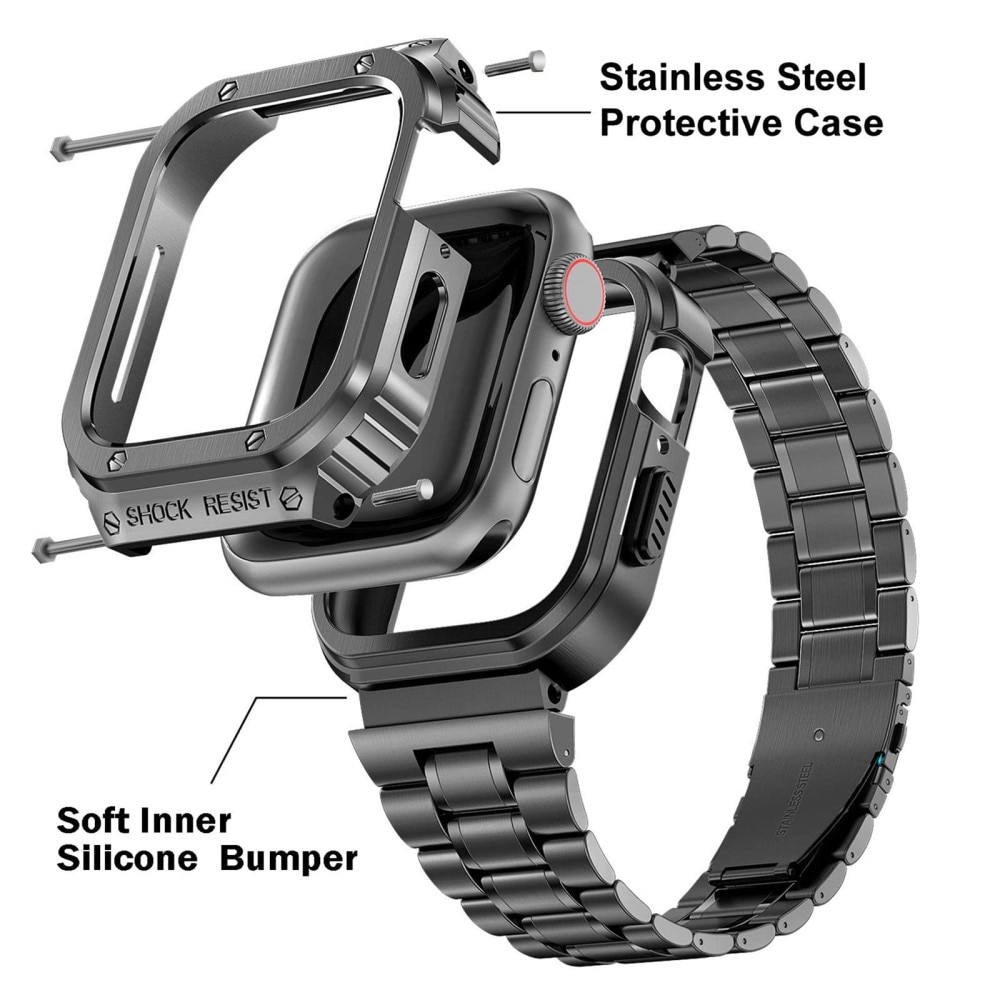 Apple Watch 41mm Series 9 Full Metal Armband donker grijs