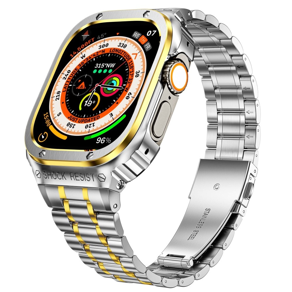 Apple Watch Ultra 49mm Full Metal Armband zilver/goud