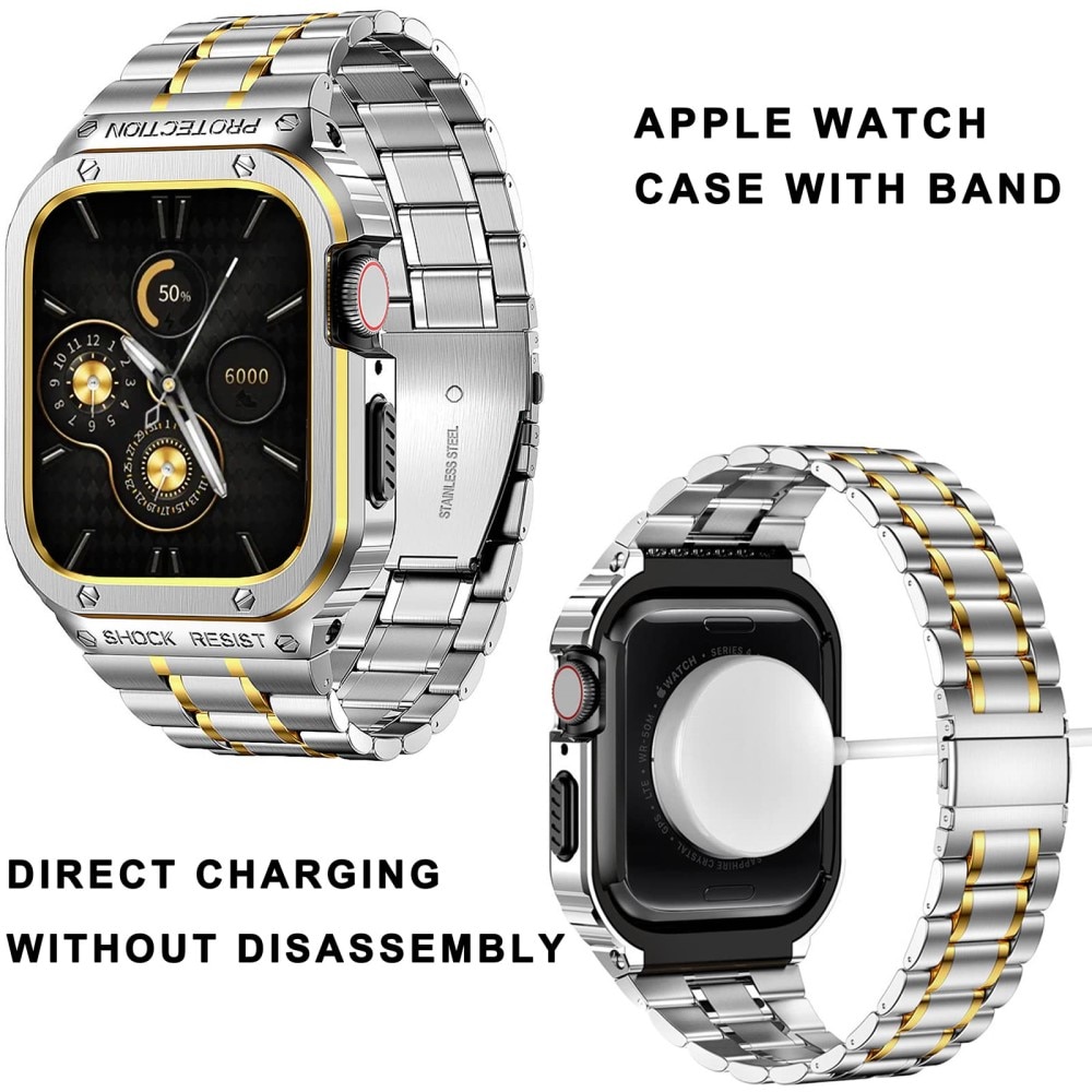 Apple Watch Ultra 49mm Full Metal Armband zilver/goud