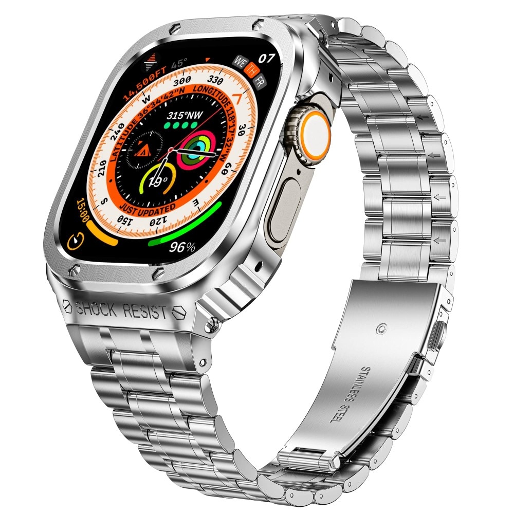 Apple Watch Ultra 49mm Full Metal Armband zilver