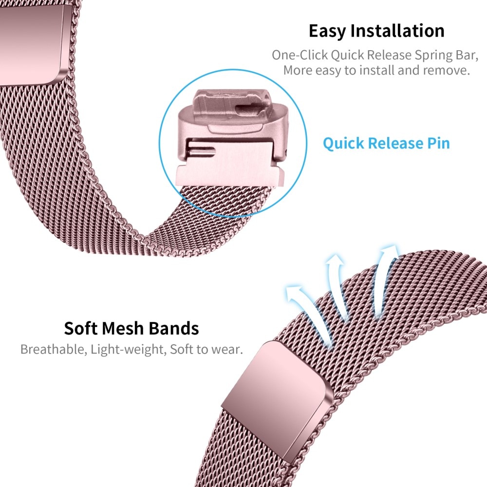 Fitbit Inspire 3 Milanese bandje roze goud