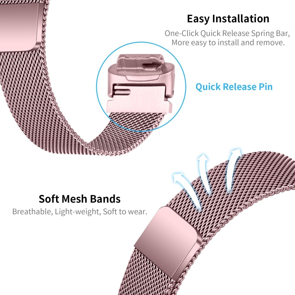 Fitbit Inspire 3 Milanese bandje Roze goud