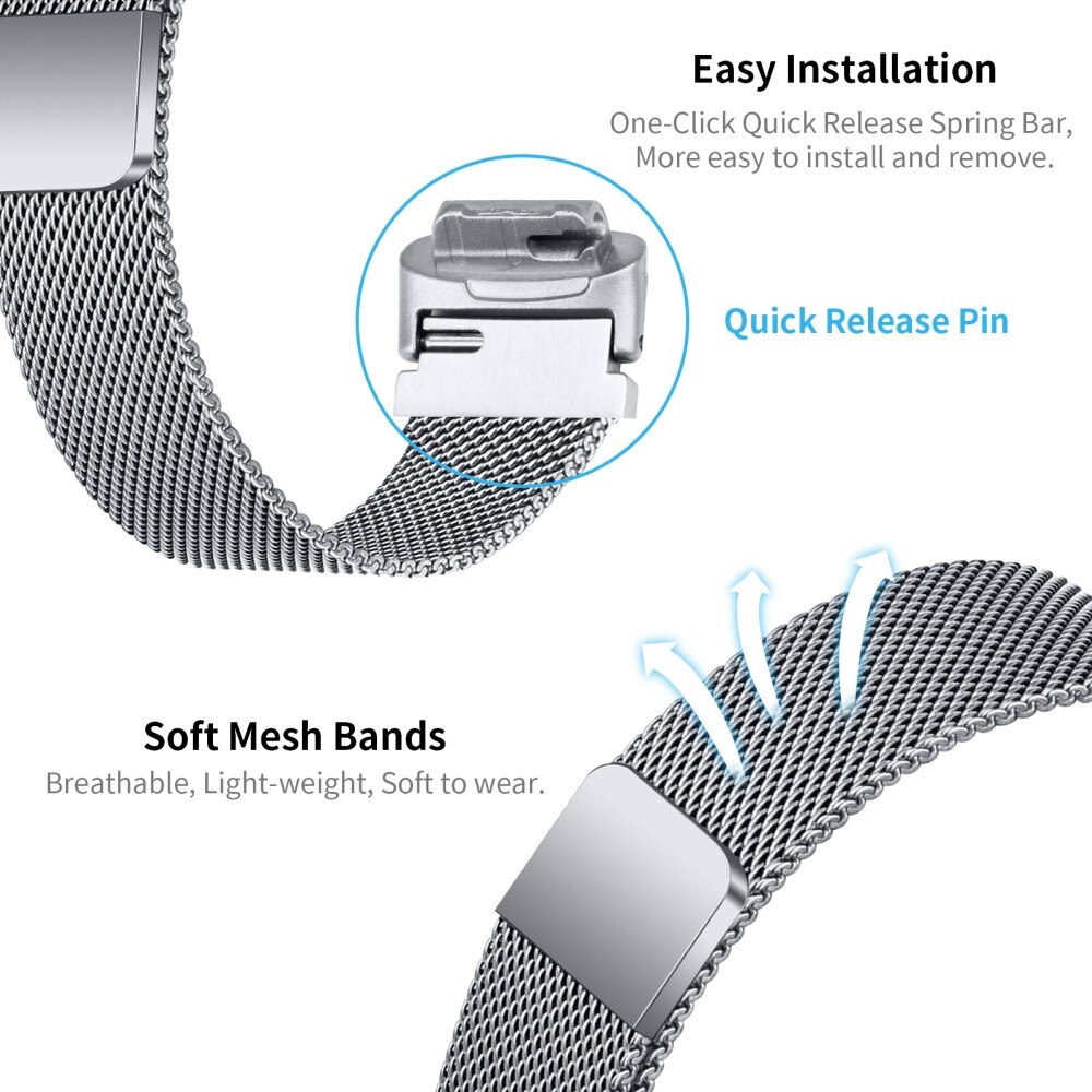 Fitbit Inspire 3 Milanese bandje Zilver