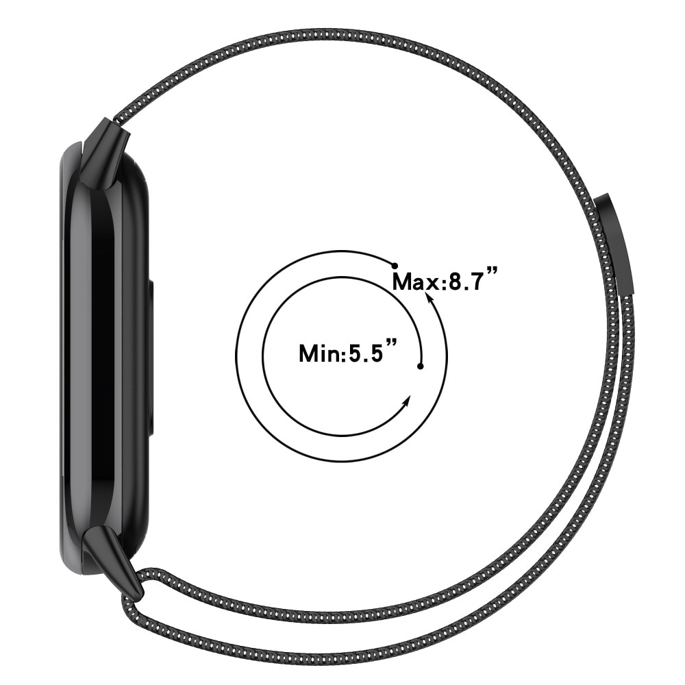 Xiaomi Smart Band 8 Milanese bandje zwart