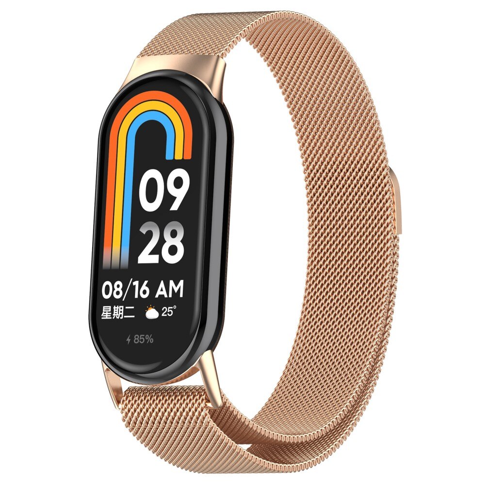 Xiaomi Smart Band 8 Milanese bandje rosé goud