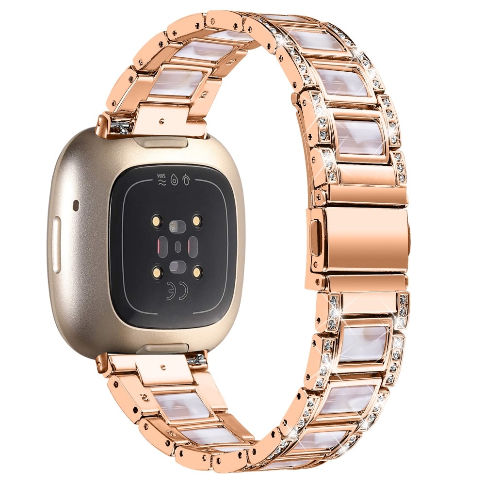 Fitbit Versa 4 Diamond Bracelet Roze parel