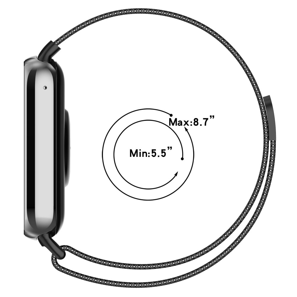 Xiaomi Smart Band 8 Pro Milanese bandje Zwart