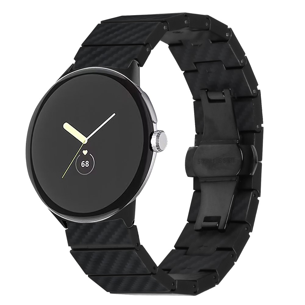 Google Pixel Watch Schakelarmband Koolstofvezel zwart
