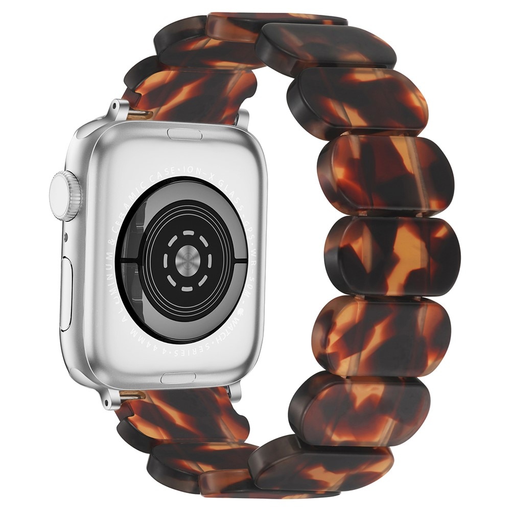 Apple Watch 45mm Series 8 Elastische resinarmband bruin