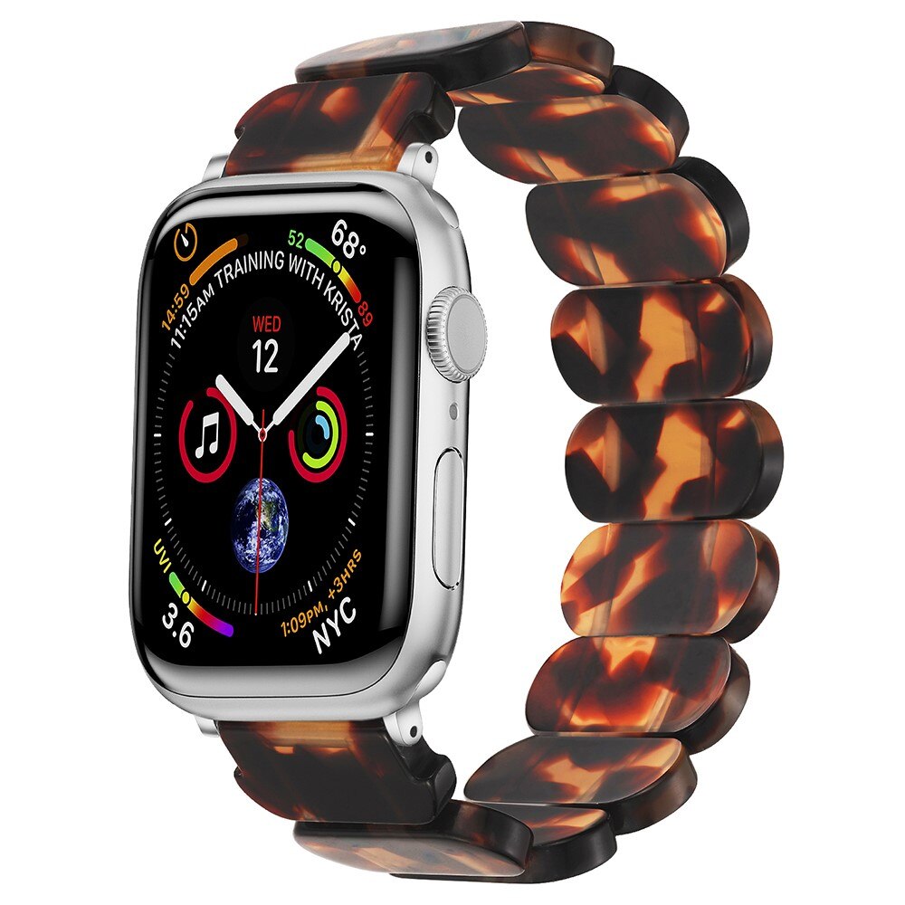 Apple Watch 45mm Series 9 Elastische resinarmband bruin