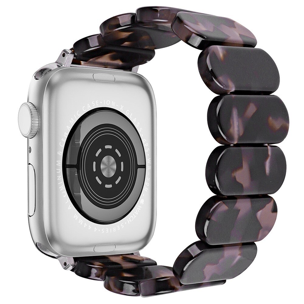 Apple Watch 41mm Series 8 Elastische resinarmband zwart/grijs