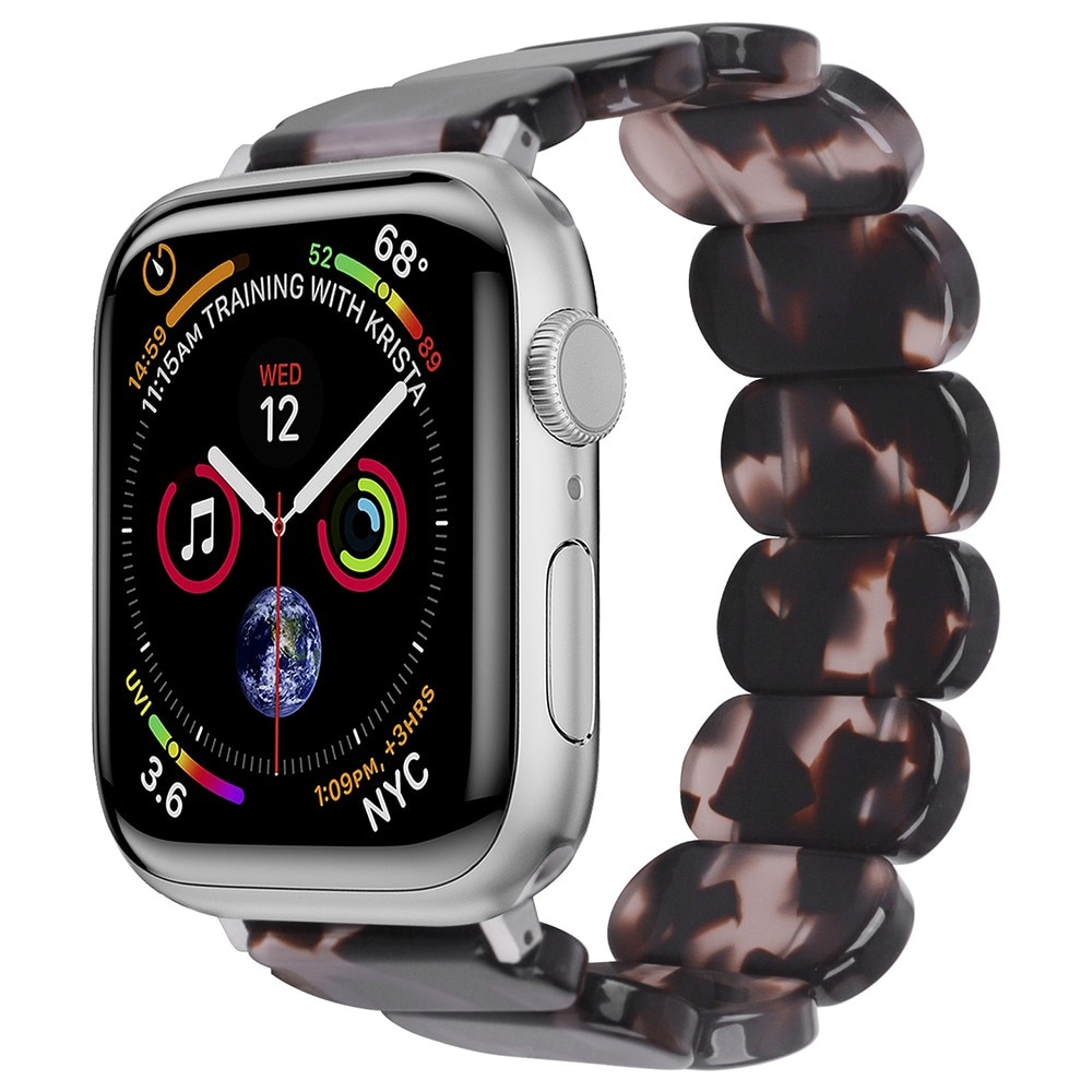 Apple Watch 42mm Elastische resinarmband zwart/grijs