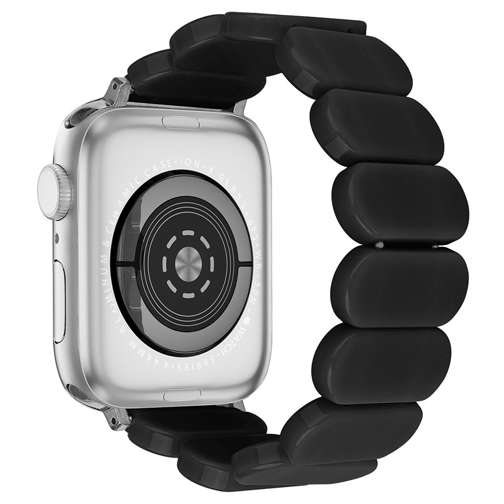 Apple Watch 45mm Series 8 Elastische resinarmband zwart