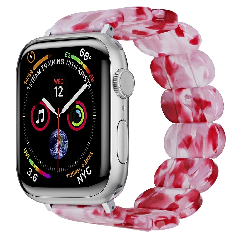 Apple Watch 42mm Elastische resinarmband roze mix