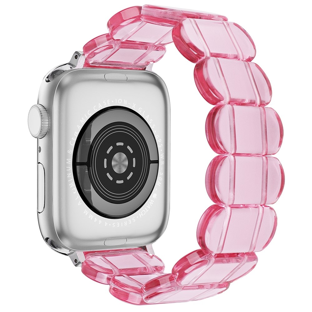 Apple Watch 45mm Series 9 Elastische resinarmband roze